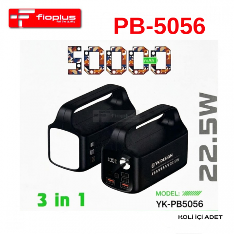 FİOPLUS PB-5056 50000 mAh 22.5W Hızlı Şarj Taşınabilir Kulplu Powerbank Şarj İstasyonu