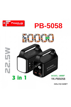 FİOPLUS PB-5058 60000 mAh 22.5W Hızlı Şarj Taşınabilir Kulplu Powerbank Şarj İstasyonu