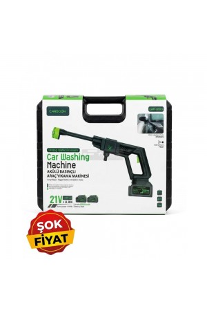Carboon CAR-8100 21V Çift Akülü Basınçlı Araç Yıkama Makinesi (1550W Güç / 6500mAh Çift Bataryalı Oto Yıkama Tabancası)