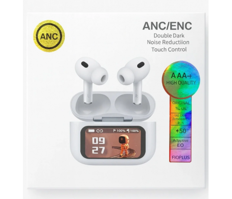 A9 Pro ANC Bluetooth Kulaklık – LED Ekranlı, Gürültü Engel, 24 Saat Şarjlı Selfie Kumandalı Headset
