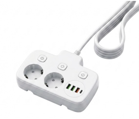 AKIM KORUMALI PRİZ 2 MT UZATMA KABLO PD -USB GİRİŞ