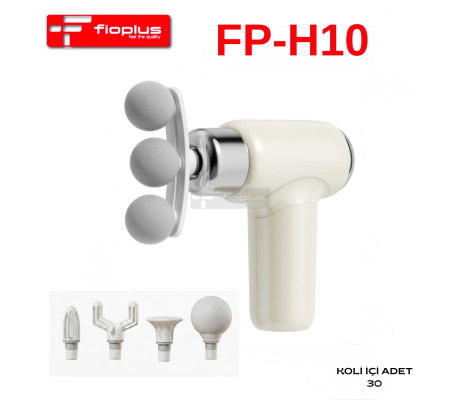 TOPTAN FİOPLUS FP-H10 Prime Masaj Tabancası – 9 Farklı Masaj Başlığı, Şarjlı Fasia Gun
