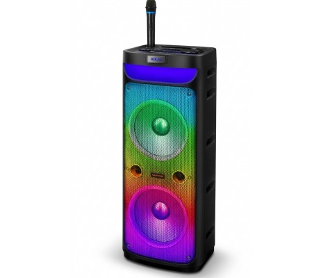 KOLAV F2102 Taşınabilir Karaoke Hoparlör 10×2 RGB Işıklı Kablosuz Mikrofonlu Ses Sistemi