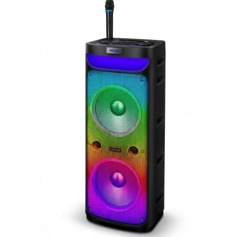 KOLAV F2102 Taşınabilir Karaoke Hoparlör 10×2 RGB Işıklı Kablosuz Mikrofonlu Ses Sistemi KOLAV F2102 Taşınabilir Karaoke Hoparlör 10×2 RGB Işıklı Kablosuz Mikrofonlu Ses Sistemi