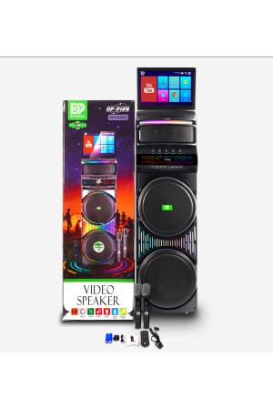 Dipaoer DP-1426 akıllı dokunmatik ekranlı ve RGB aydınlatmalı taşınabilir video/karaoke parti hoparlörü