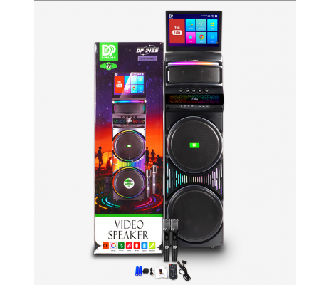 Dipaoer DP-1426 akıllı dokunmatik ekranlı ve RGB aydınlatmalı taşınabilir video/karaoke parti hoparlörü