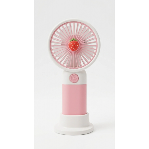 Mini El Fanı Pembe Figürlü Kompakt Tasarımlı,USB Şarjlı Güçlü Taşınabilir Vantilatör Fan