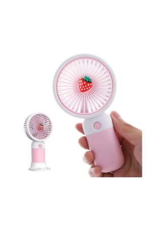 Cep Telefon Tutucu Mini Fan Masaüstü Taşınabilir Çilek Görünümlü El Fanı