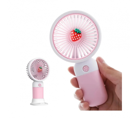 Cep Telefon Tutucu Mini Fan Masaüstü Taşınabilir Çilek Görünümlü El Fanı