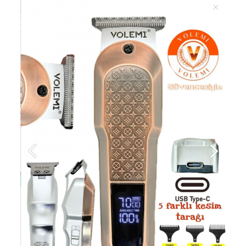 VOLEMİ V-0093 Şarjlı Tıraş Makinesi Saç-sakal-ense